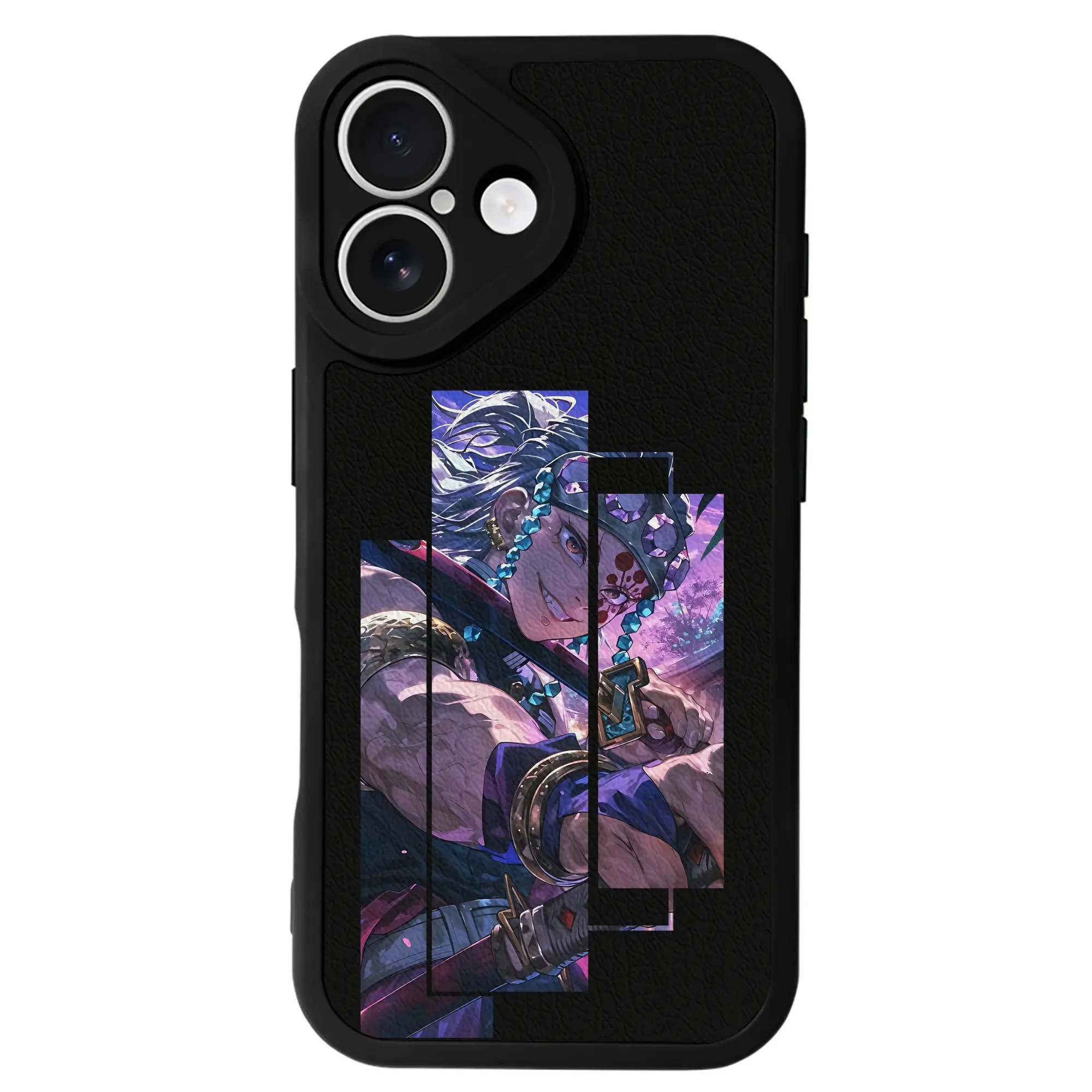 鬼滅の刃 グッズ,宇髄 天元 - IPhone 16シリーズ対応 ・ シリコンスマホケース ・ レザー調 ・ 高精度フィット ・ 耐衝撃 ・ ワイヤレス充電対応 ・ 精密カット